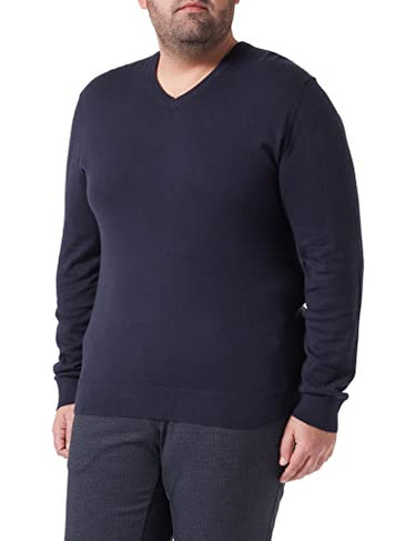 HACKETT LONDON Herren Cotton Cashmere V Pullover, Navy, im Sale